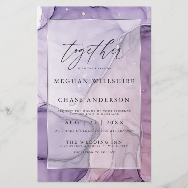 Prisvärd Bröllop Cust6 Lavender Ro Abstrakt (Framsida)