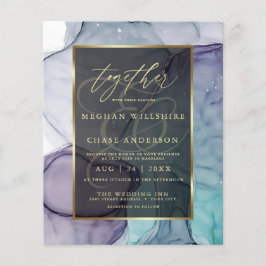 Prisvärd Bröllop Plommon Teal Rökigt Abstrakt Blä