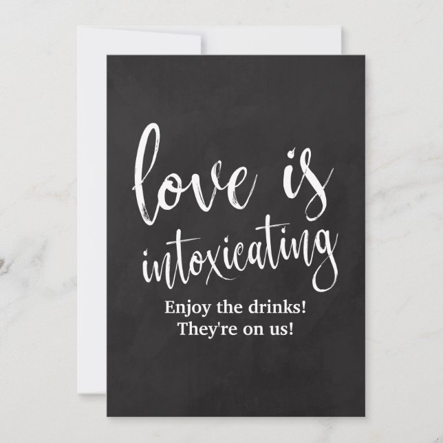 Prisvärd Chalkboard Bröllopsbarskylt (Framsida)