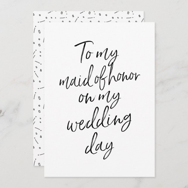 Prisvärd för min maid of honor på min bröllopsdag inbjudningar (Fram/baksida)