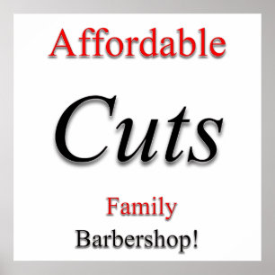 Prisvärd haircut Sale Poster projektionsyta