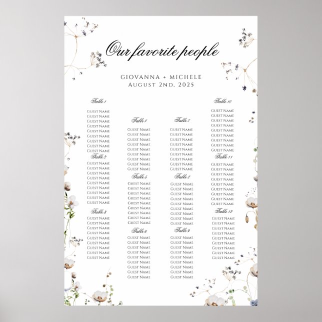 Prisvärd Poster av sätesschemat för Wildblomma Brö (Framsidan)