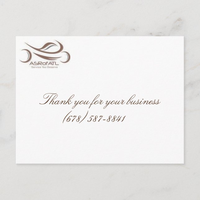 Prisvärd skoterreparation av vykort från Atlanta (Framsida)