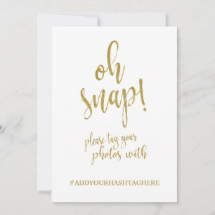 prisvärd skylt över bröllop Hashtag Glitter Guld