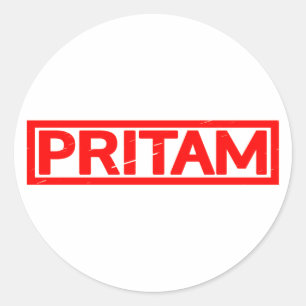 Pritam Frimärke Runt Klistermärke