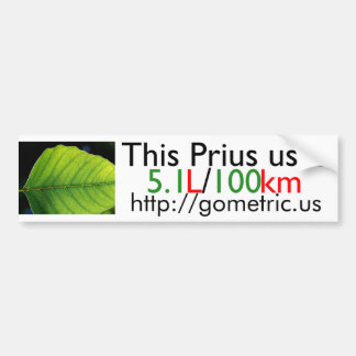 Prius tankar effektivitet bildekal