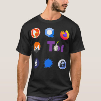 Privacy-dekal-paketets gåva Signal Firefox Monero T Shirt