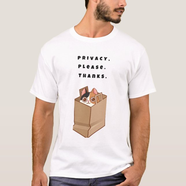 Privacy, tack. Tack. T Shirt (Framsida)