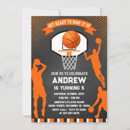 Privat basketboll, födelsedagsinbjudan - sport inbjudningar