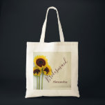 Privat Bridesmaid Rustic Flower Solros Tygkasse<br><div class="desc">En solros Rustic Bröllop Bridesmaid Tote Bag. Den här anpassningsbarna har solblommor med gult som bakgrund. Utformningen har en rustik känsla. All information ändras lätt för din anpassningsbar,  Bridesmaid Tote Bag. Ljusstark och inbjudande,  utmärkt Bridesmaid Wedding-tjänst.</div>