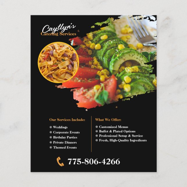 Privat Cateringtjänster Anpassad Flyer (Framsidan)