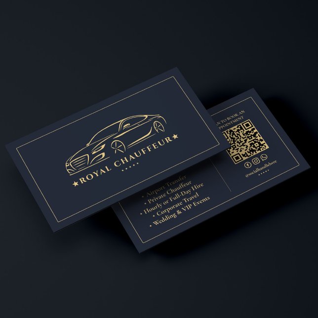Privat chaufför Chaufför Transport Mörkblå VIP Visitkort (Lux Private Driver Chauffeur Transport Dark Blue Business Card
)