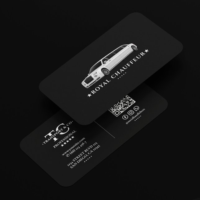 Privat Chaufför Lyx VIP Transport Svart Visitkort (vip executive transfer service)