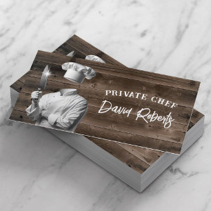 Privat Chef Professionell Wood Background Visitkort