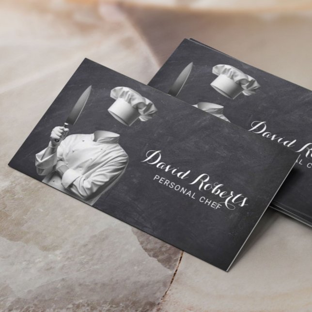 Privat Chef Restaurant Chalkboard Visitkort (Skapare uppladdad)