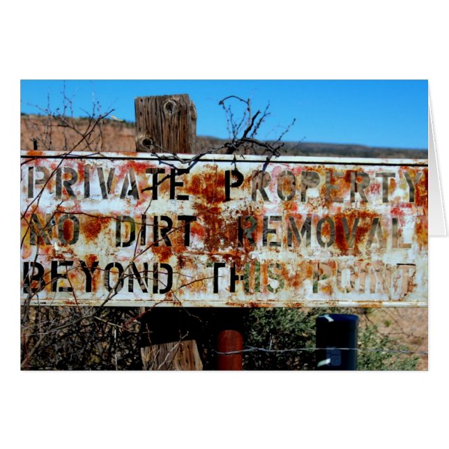 privat egendom-kort hälsningskort (Framsidan Horizontal)