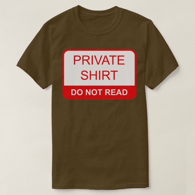 Privat försändelse läser inte t shirt (Design framsida)