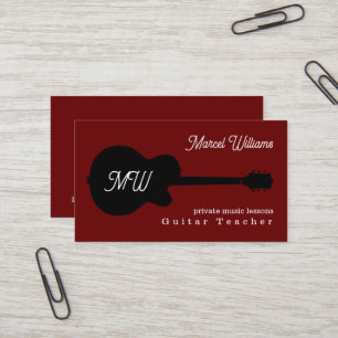 Privat Guitar Music Lessons Visitkort