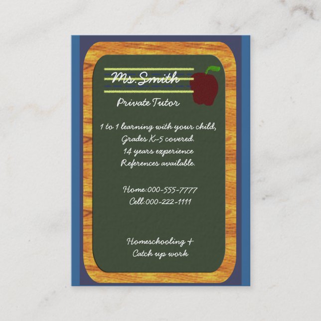 privat handleda visitkort (Framsida)