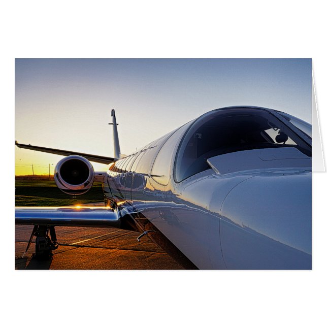 Privat Jet-flygplan Hälsningskort (Framsidan Horizontal)