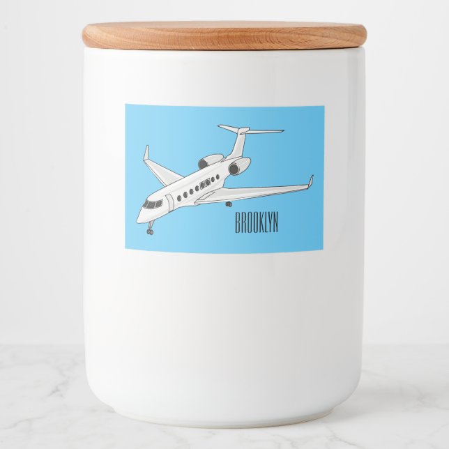 Privat jet serieillustration mat etiketter (Framsida)