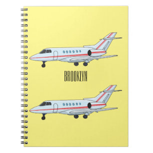 Privat jet tecknad illustration anteckningsbok