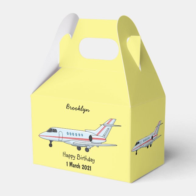 Privat jet tecknad illustration presentaskar (Framsidan Sidan)