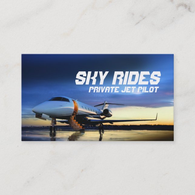 Privat Jetplan Pilot Försäljning Affärskort Visitkort (Framsida)