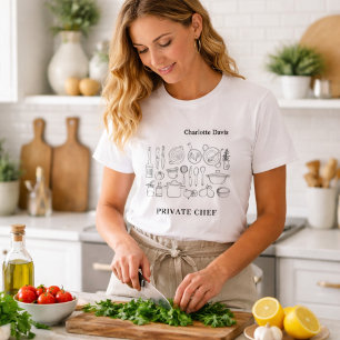 Privat kock namn skript köksredskap t shirt