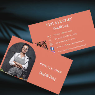 Privat kock teracotta-fotobåge QR-kod Visitkort