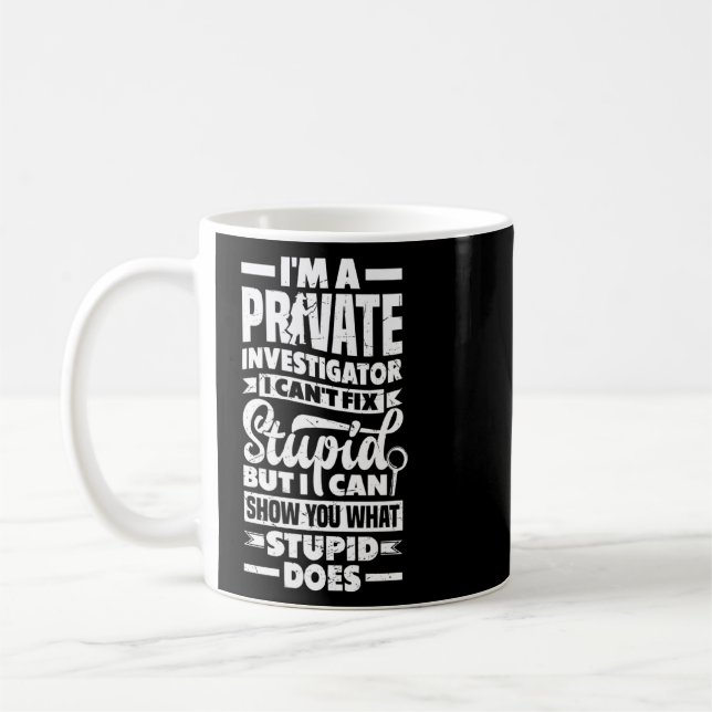 Privat kriminaldetektivutredare, offert kaffemugg (Vänster)
