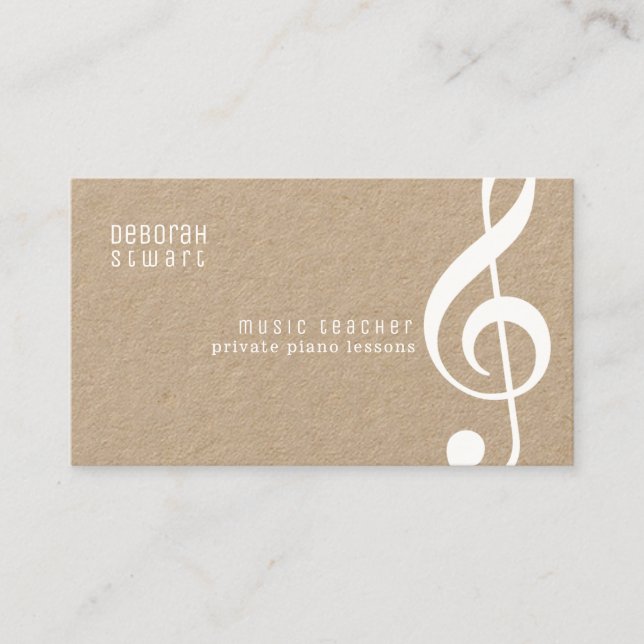 Privat lektionslärare för musik, Rustic Krac Visitkort (Framsida)
