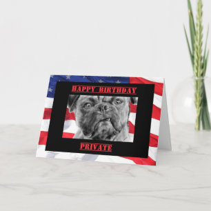Privat militär soldat Hund och Flagga Kort