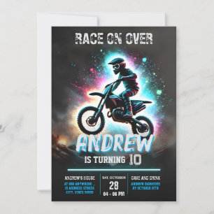 Privat Motocross Dirt Motorcykel Boy Birthday Inbjudningar