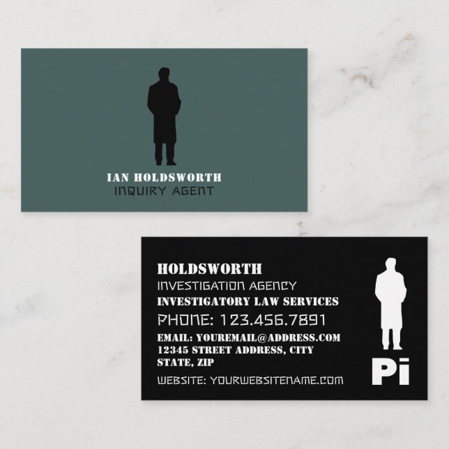 Privat Öga Logotyp, privatdetektiver Visitkort (Fram/baksida)
