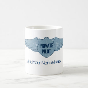 Privat pilot- blåttvingar kaffemugg