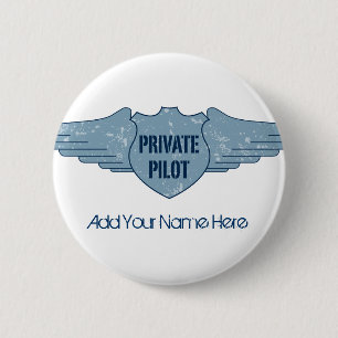 Privat pilot- blåttvingar knapp