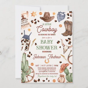 Privat Ranch CowBoy Baby Shower Inbjudningar