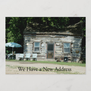 Privat roligt adressändringkort: Logga kabinen Meddelande