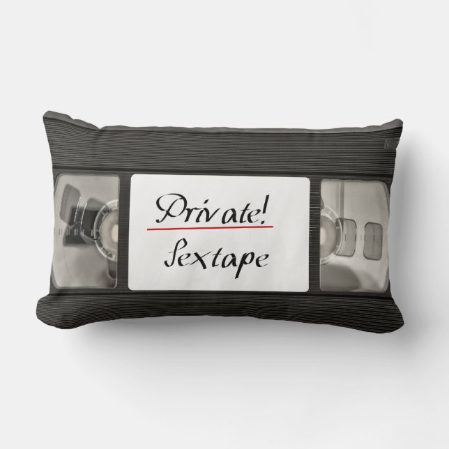 Privat sextape! Stygg VHS tejpar retro design Lumbarkudde (Framsida)