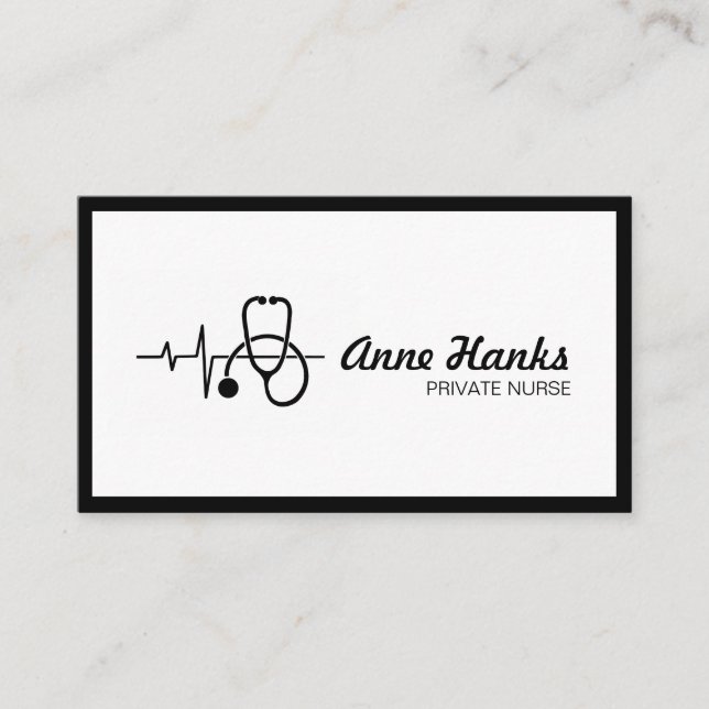 Privat sjuksköterskekaraktärhälsa visitkort (Framsida)