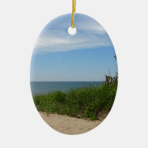 Privat strand på Lake Michigan Julgransprydnad Keramik