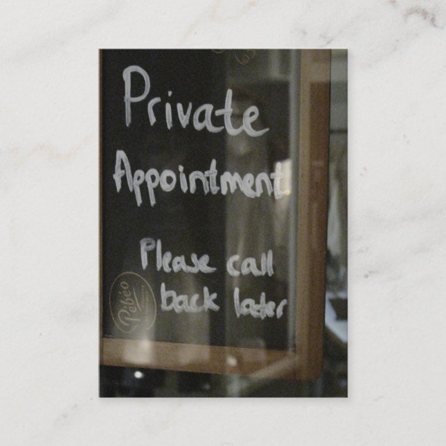 privat tidsbeställning kort (Framsida)