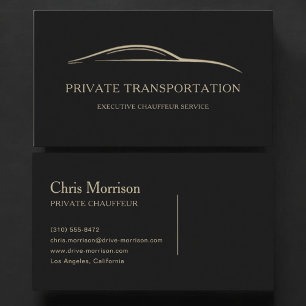 Privat transport svart & guld visitkort