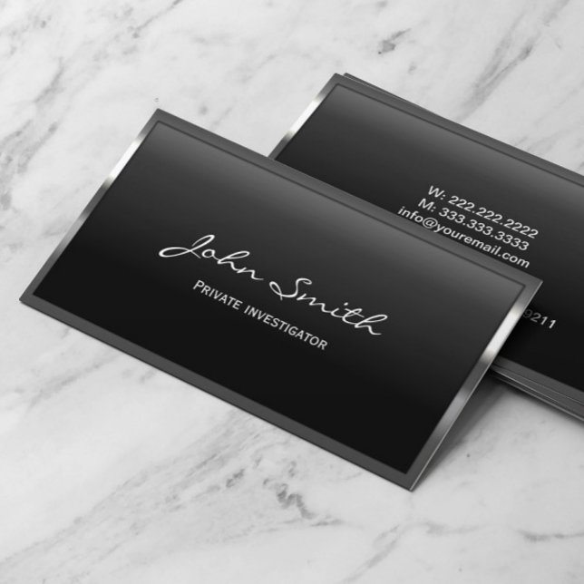Privat utredare Coola Metall Gräns Visitkort (Skapare uppladdad)