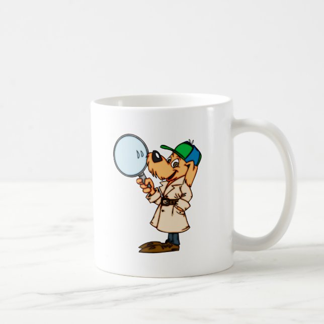 Privat utredare för tecknad hund kaffemugg (Höger)
