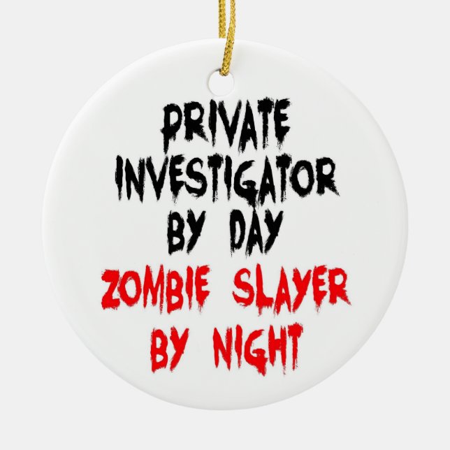Privat utredare Zombie Sayer Julgransprydnad Keramik (Framsidan)