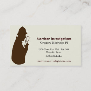 Privat utredarevisitkort för brunt och för kräm visitkort