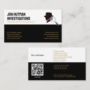 Privat utredning Detektiv Professionell Visitkort