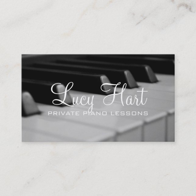 Privata Piano Lessons, Music Instructor Visitkort (Framsida)